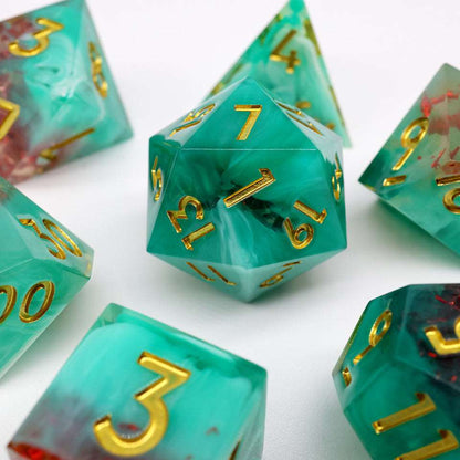 Fey Spark | Sharp Edge Dice | 7 Piece Set - Tabletop Dominion