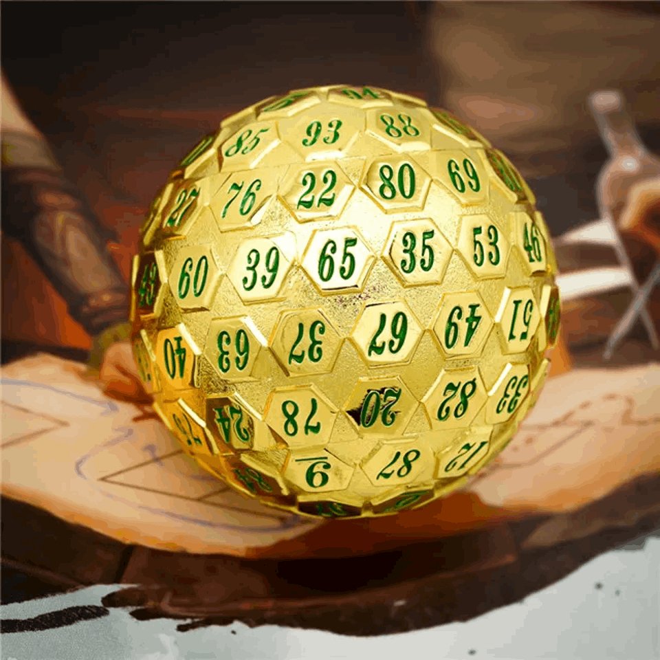 Golden Oracle | 45mm D100 | Metal - Tabletop Dominion