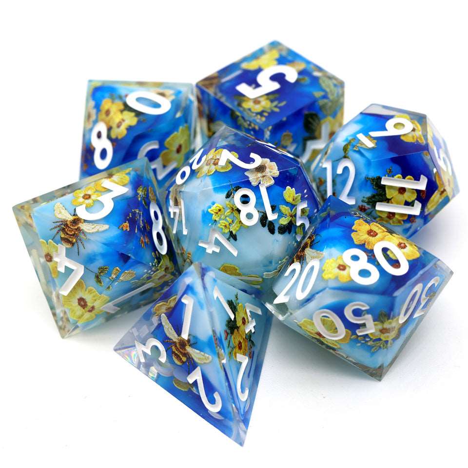 Honeyed Horizon | Art Core Dice| 7 Piece Set - Tabletop Dominion