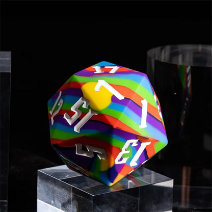 Jester's Bounce | D20 Silicone | Rainbow