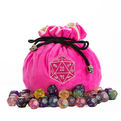 Velvet Vault | Super-Soft Large Dice Bag | Pink