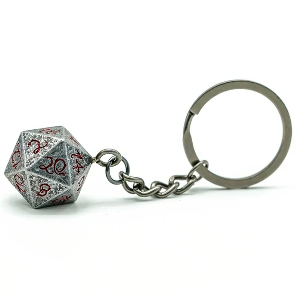 Keyring | Stone Effect | Metal D20