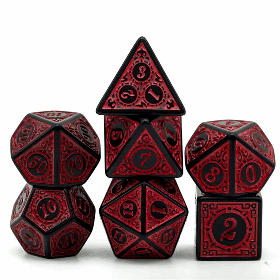 Infernal Runes | Acrylic Dice | 7 Piece Set - Tabletop Dominion