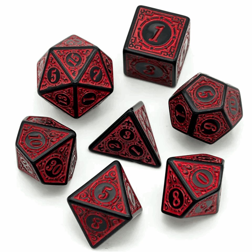 Infernal Runes | Acrylic Dice | 7 Piece Set - Tabletop Dominion