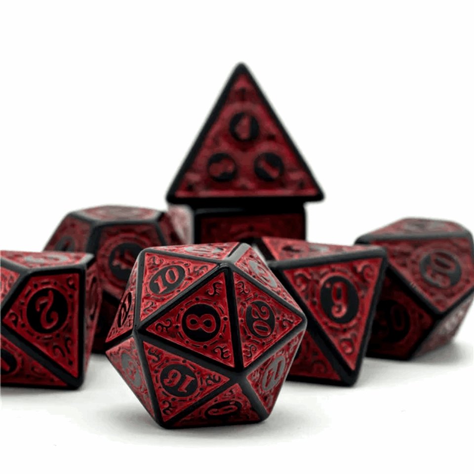 Infernal Runes | Acrylic Dice | 7 Piece Set - Tabletop Dominion