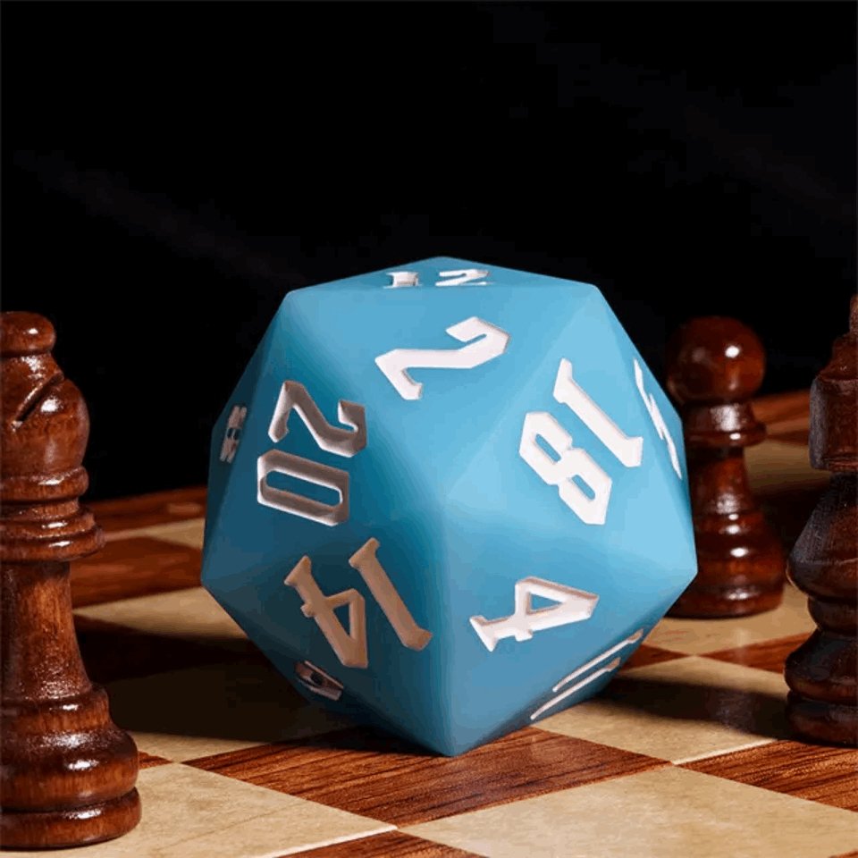 Jester's Bounce | 55mm Luminous D20 Silicone | Blue - Tabletop Dominion