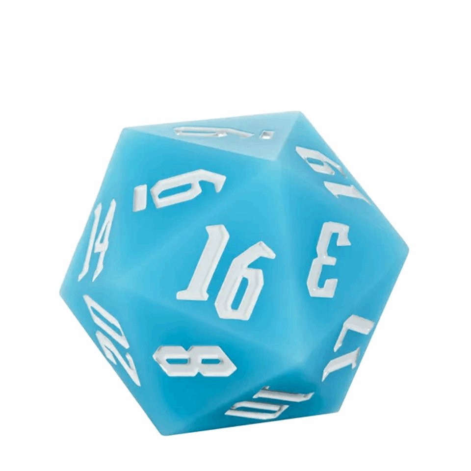 Jester's Bounce | 55mm Luminous D20 Silicone | Blue - Tabletop Dominion