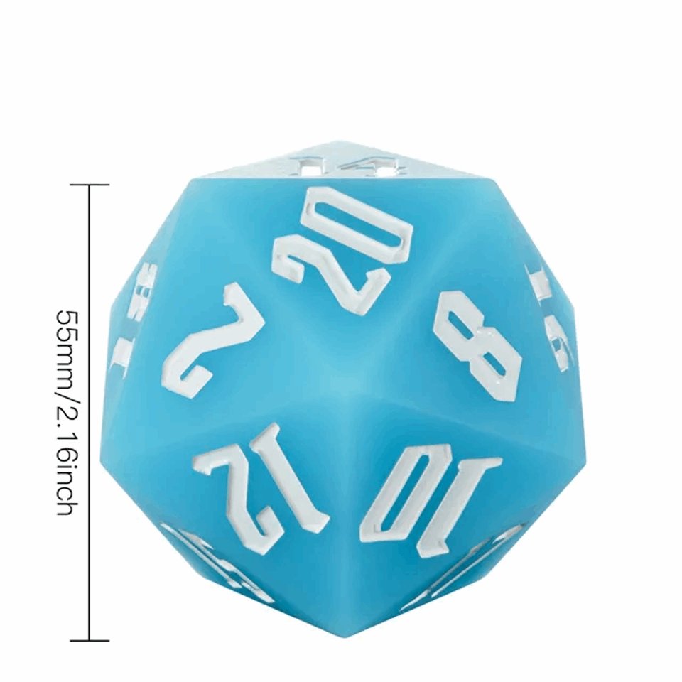 Jester's Bounce | 55mm Luminous D20 Silicone | Blue - Tabletop Dominion