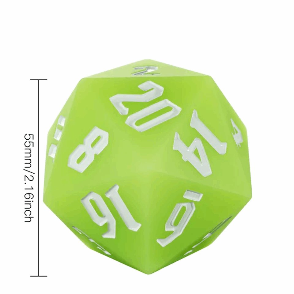 Jester's Bounce | 55mm Luminous D20 Silicone | Green - Tabletop Dominion