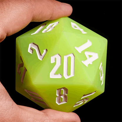 Jester's Bounce | 55mm Luminous D20 Silicone | Green - Tabletop Dominion