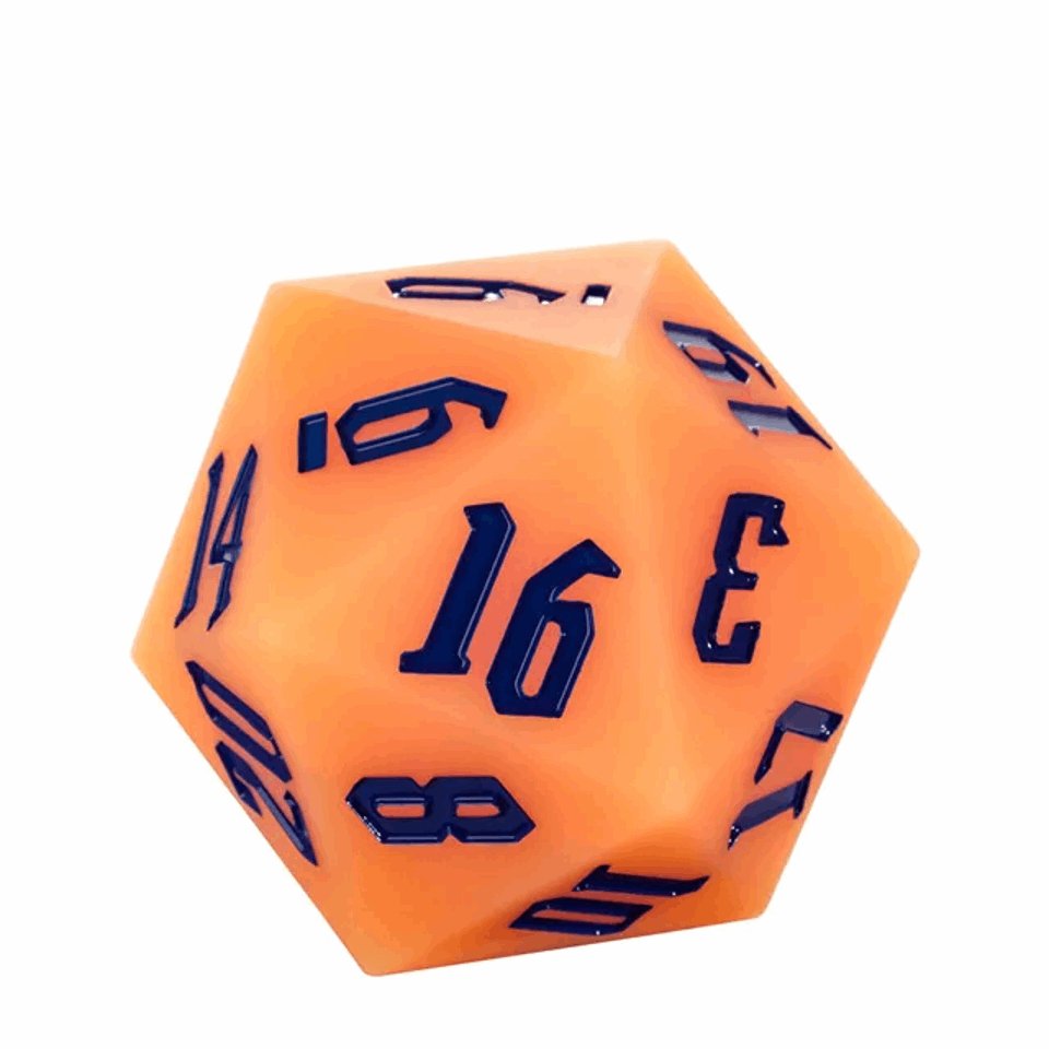 Jester's Bounce | 55mm Luminous D20 Silicone | Orange - Tabletop Dominion