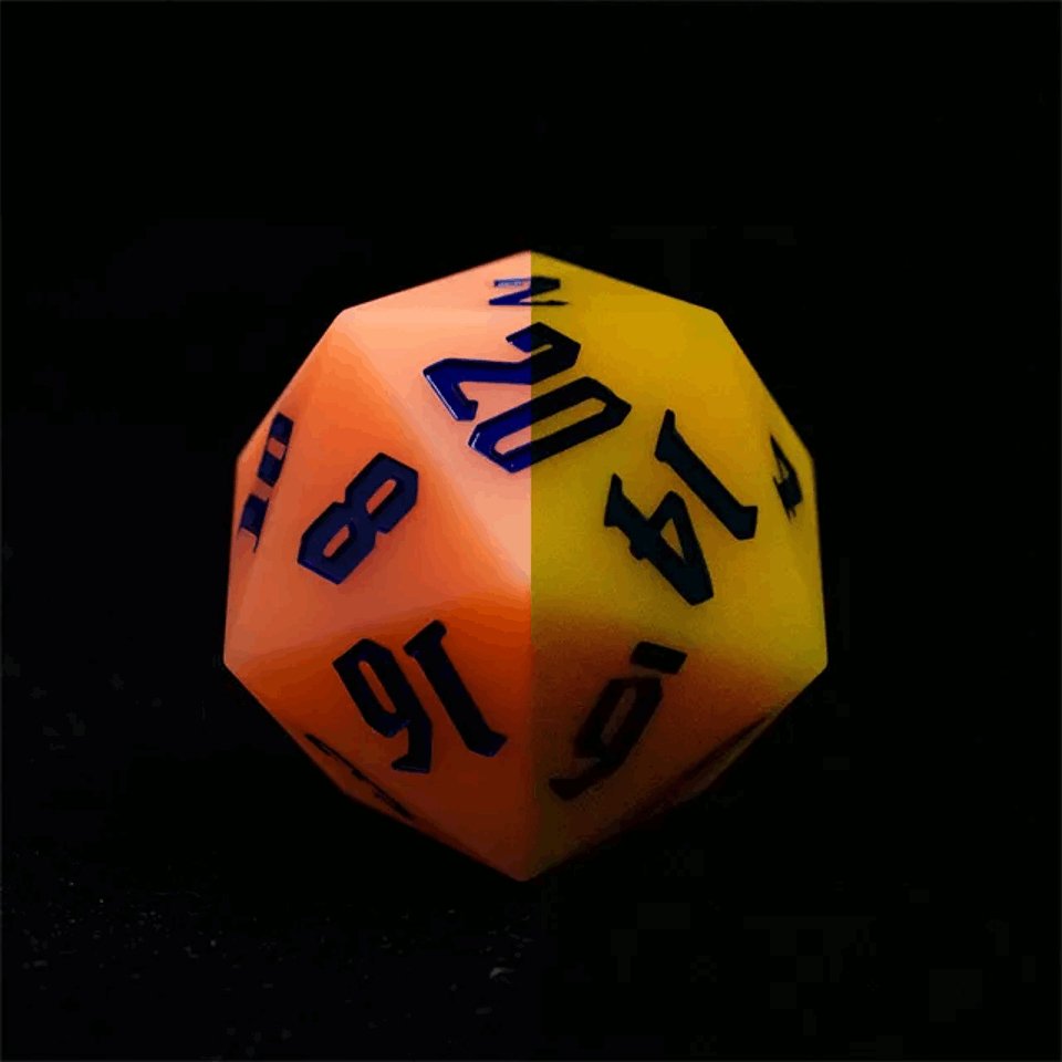 Jester's Bounce | 55mm Luminous D20 Silicone | Orange - Tabletop Dominion