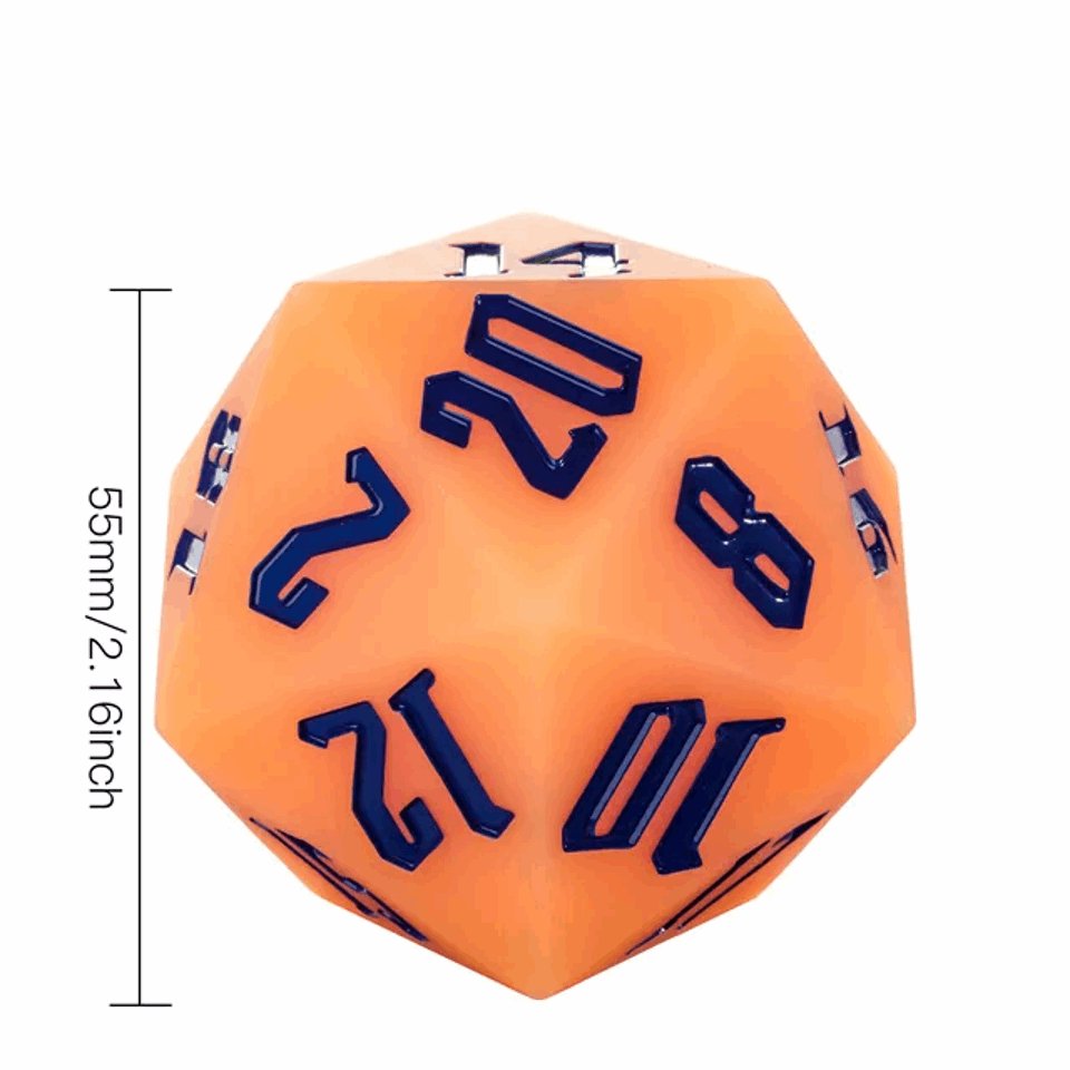 Jester's Bounce | 55mm Luminous D20 Silicone | Orange - Tabletop Dominion