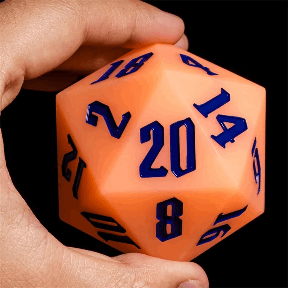 Jester's Bounce | 55mm Luminous D20 Silicone | Orange - Tabletop Dominion