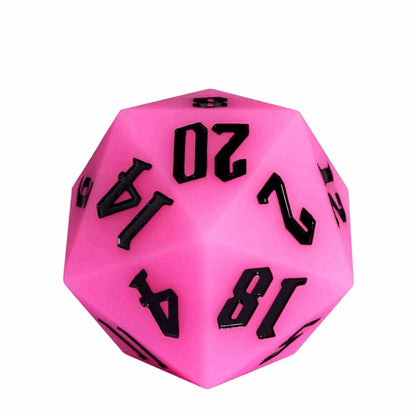 Jester's Bounce | 55mm Luminous D20 Silicone | Pink - Tabletop Dominion