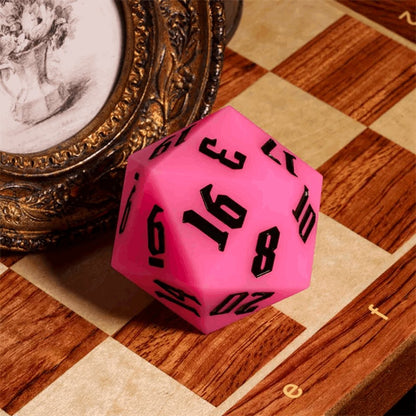 Jester's Bounce | 55mm Luminous D20 Silicone | Pink - Tabletop Dominion