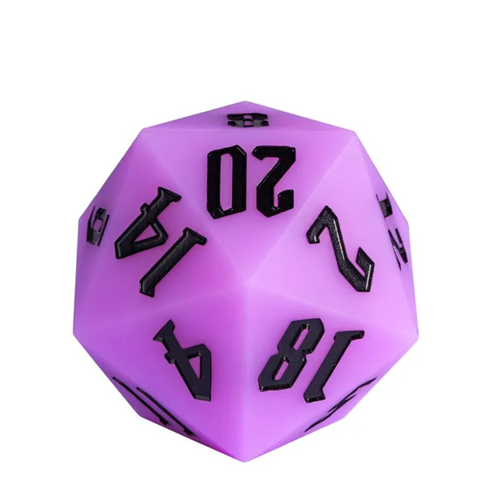 Jester's Bounce | 55mm Luminous D20 Silicone | Purple - Tabletop Dominion