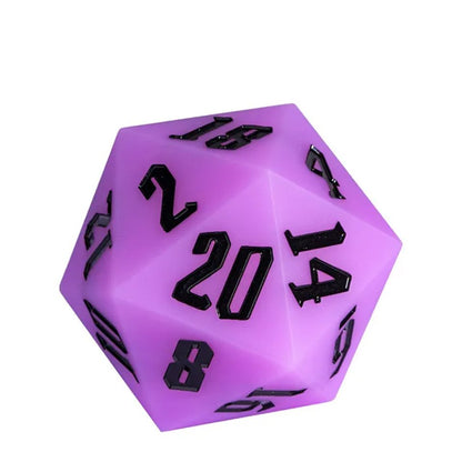 Jester's Bounce | 55mm Luminous D20 Silicone | Purple - Tabletop Dominion