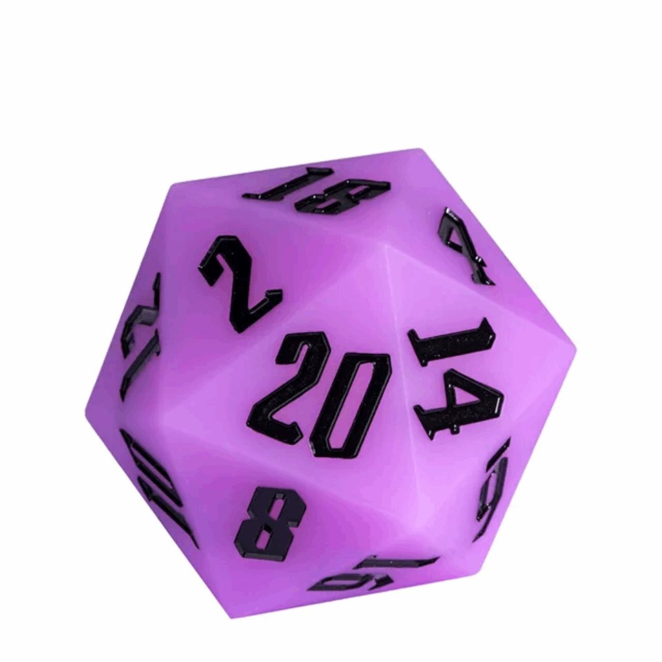 Jester's Bounce | 55mm Luminous D20 Silicone | Purple - Tabletop Dominion