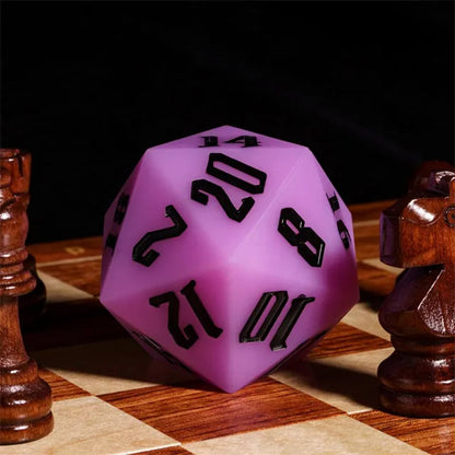 Jester's Bounce | 55mm Luminous D20 Silicone | Purple - Tabletop Dominion