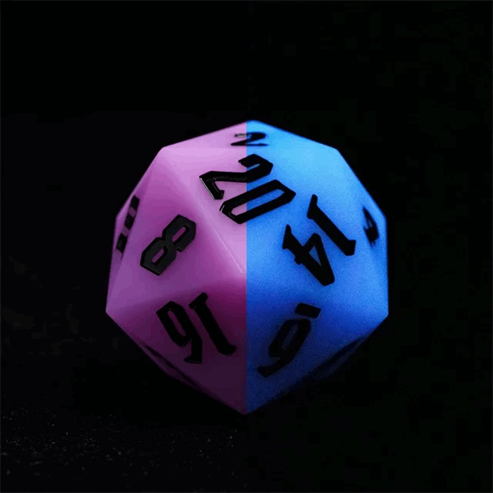 Jester's Bounce | 55mm Luminous D20 Silicone | Purple - Tabletop Dominion