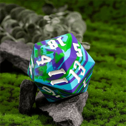 Jester's Bounce | D20 Silicone | Blue Green - Tabletop Dominion