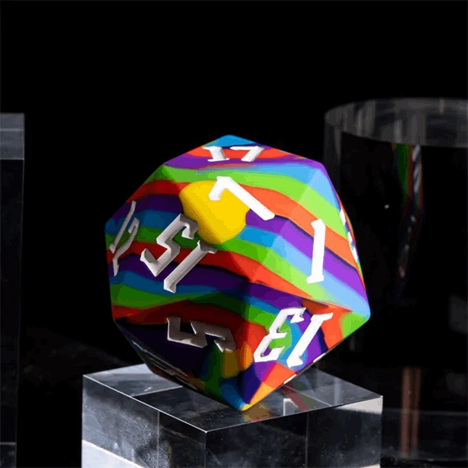 Jester's Bounce | D20 Silicone | Rainbow - Tabletop Dominion