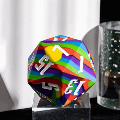 Jester's Bounce | D20 Silicone | Rainbow - Tabletop Dominion