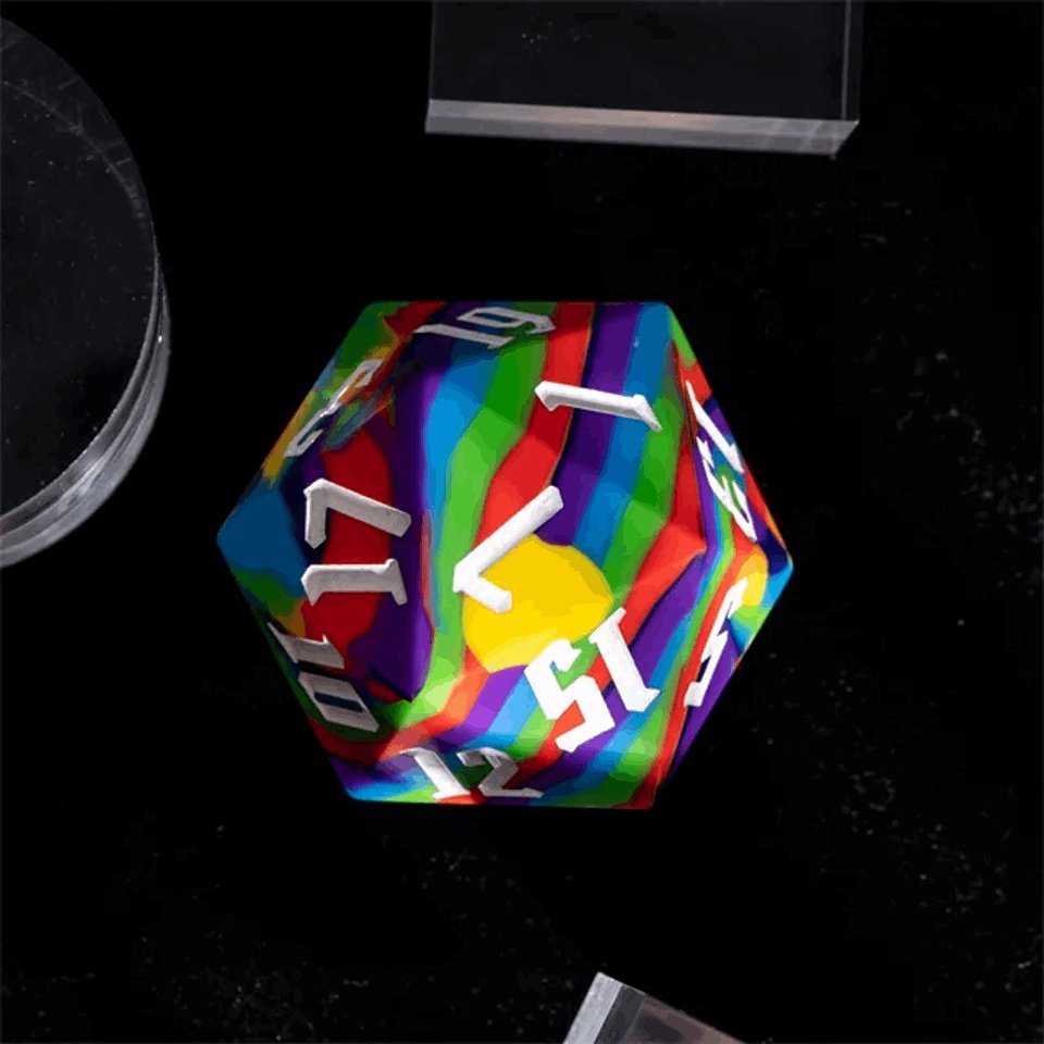 Jester's Bounce | D20 Silicone | Rainbow - Tabletop Dominion