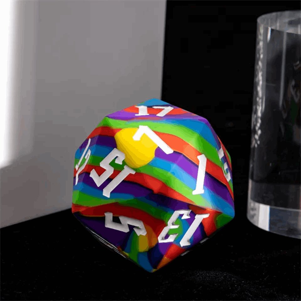 Jester's Bounce | D20 Silicone | Rainbow - Tabletop Dominion