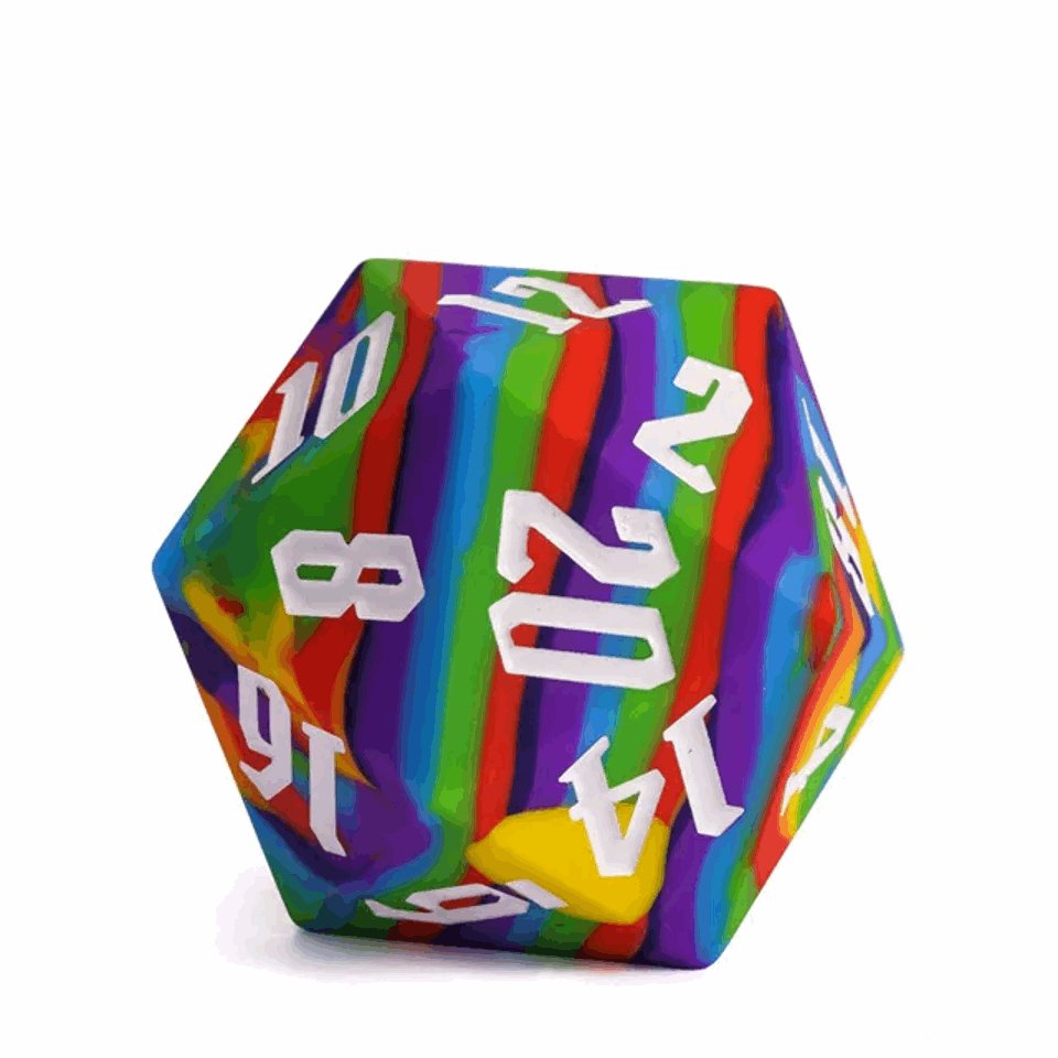 Jester's Bounce | D20 Silicone | Rainbow - Tabletop Dominion