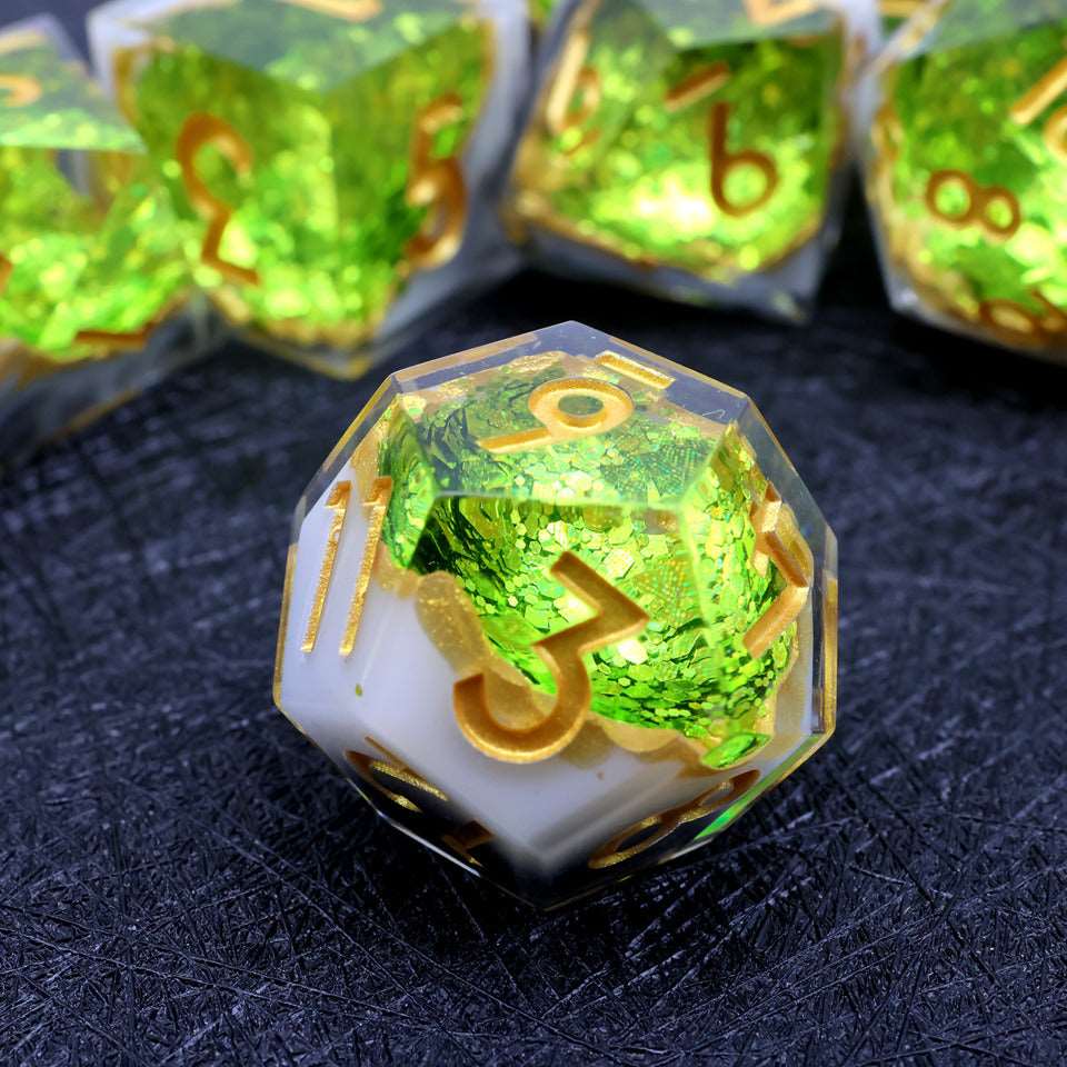 Arctic Emerald | Geode Dice | 7 Piece Set