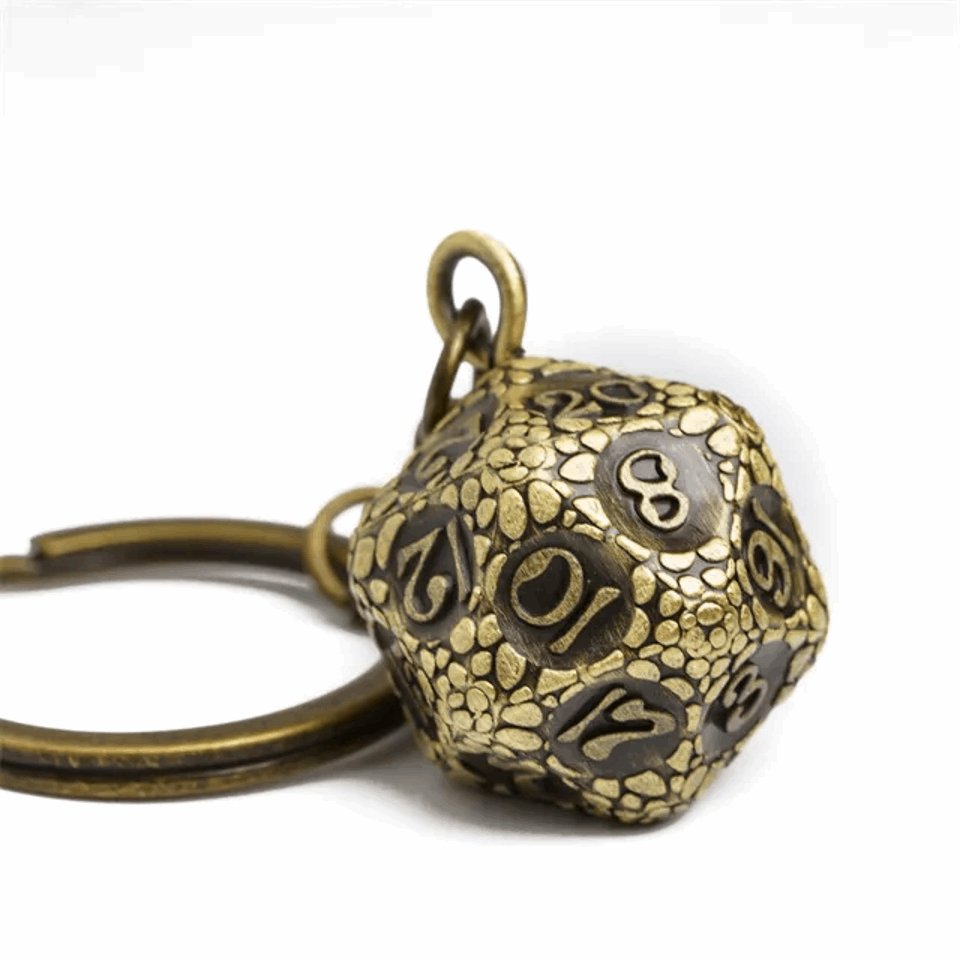 Keyring | Bronze/Dragonscale | Metal D20 - Tabletop Dominion