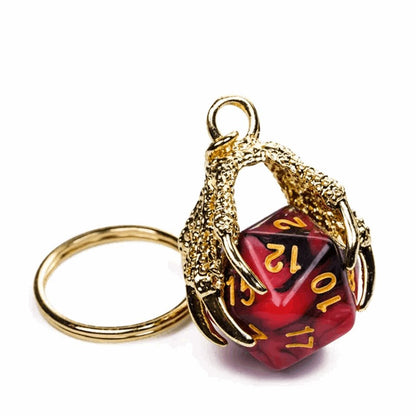 Keyring | Gold Claw | Red & Black - Tabletop Dominion