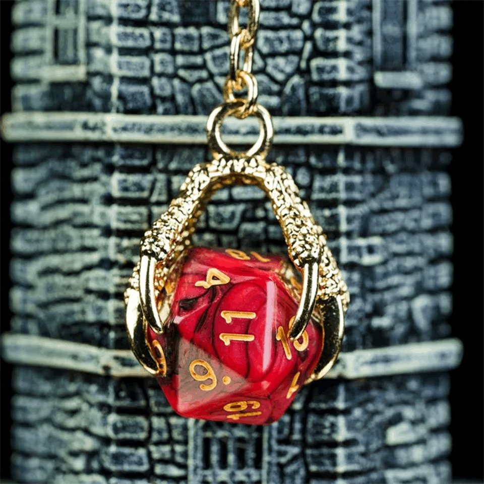 Keyring | Gold Claw | Red & Black - Tabletop Dominion