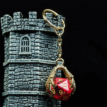 Keyring | Gold Claw | Red & Black - Tabletop Dominion