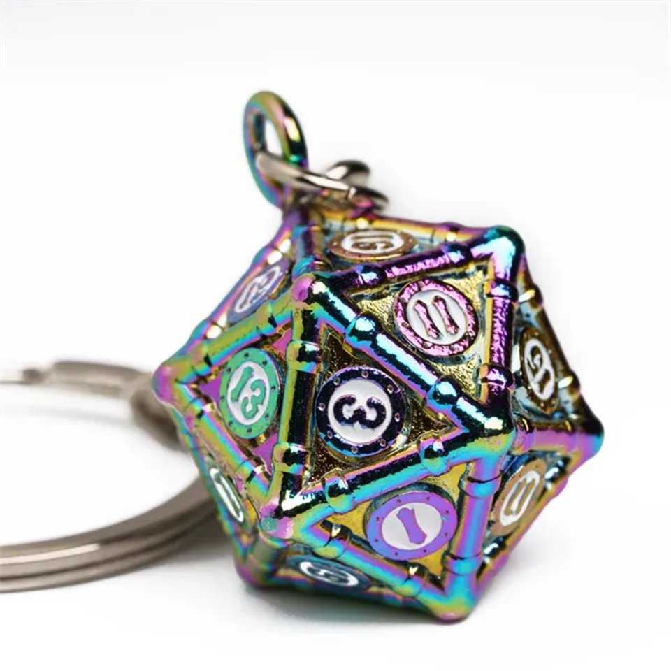 Keyring | Rainbow Metal | Raised Edges - Tabletop Dominion