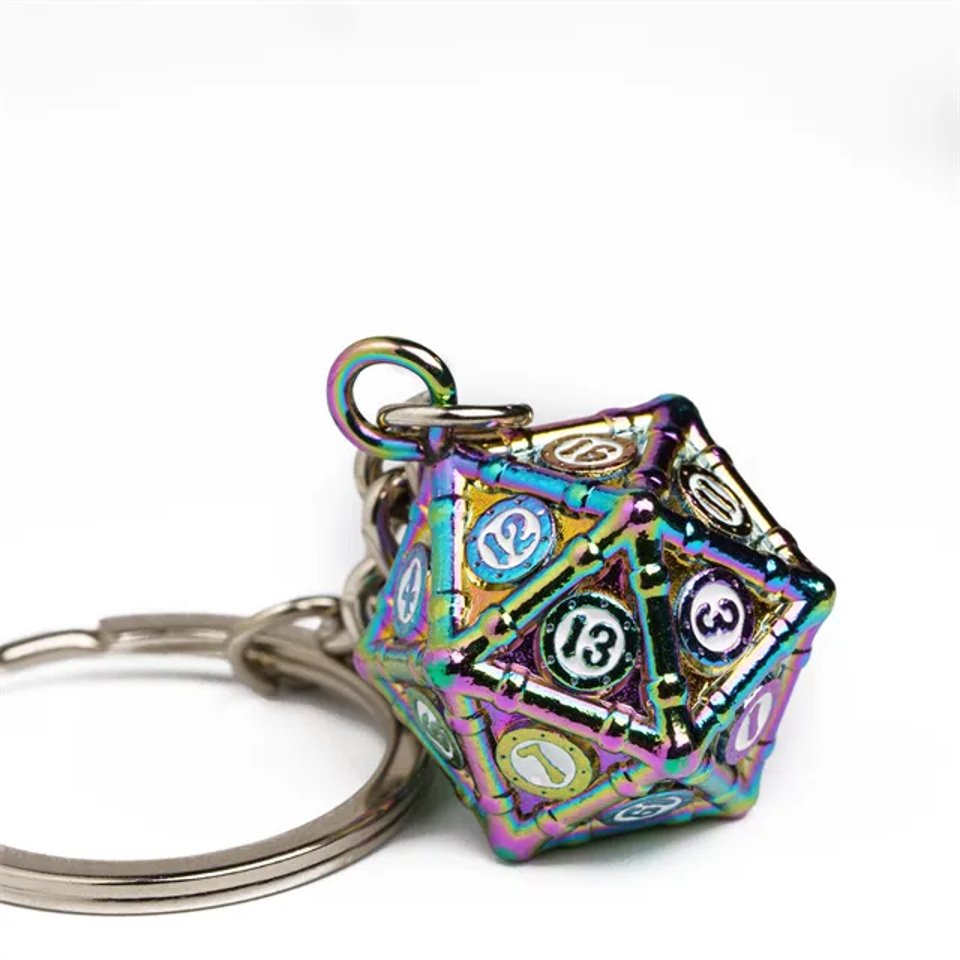 Keyring | Rainbow Metal | Raised Edges - Tabletop Dominion