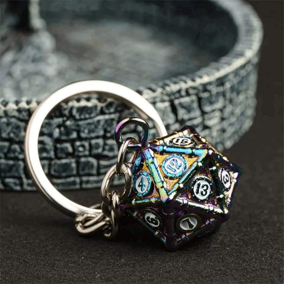 Keyring | Rainbow Metal | Raised Edges - Tabletop Dominion