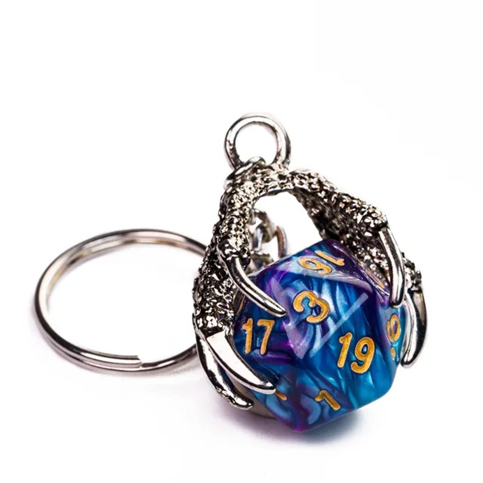 Keyring | Silver Claw | Blue - Tabletop Dominion