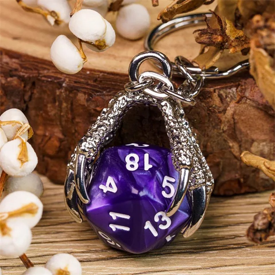 Keyring | Silver Claw | Purple - Tabletop Dominion