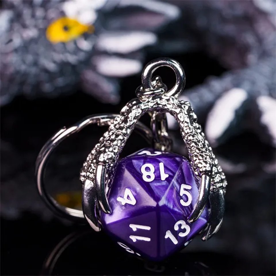 Keyring | Silver Claw | Purple - Tabletop Dominion