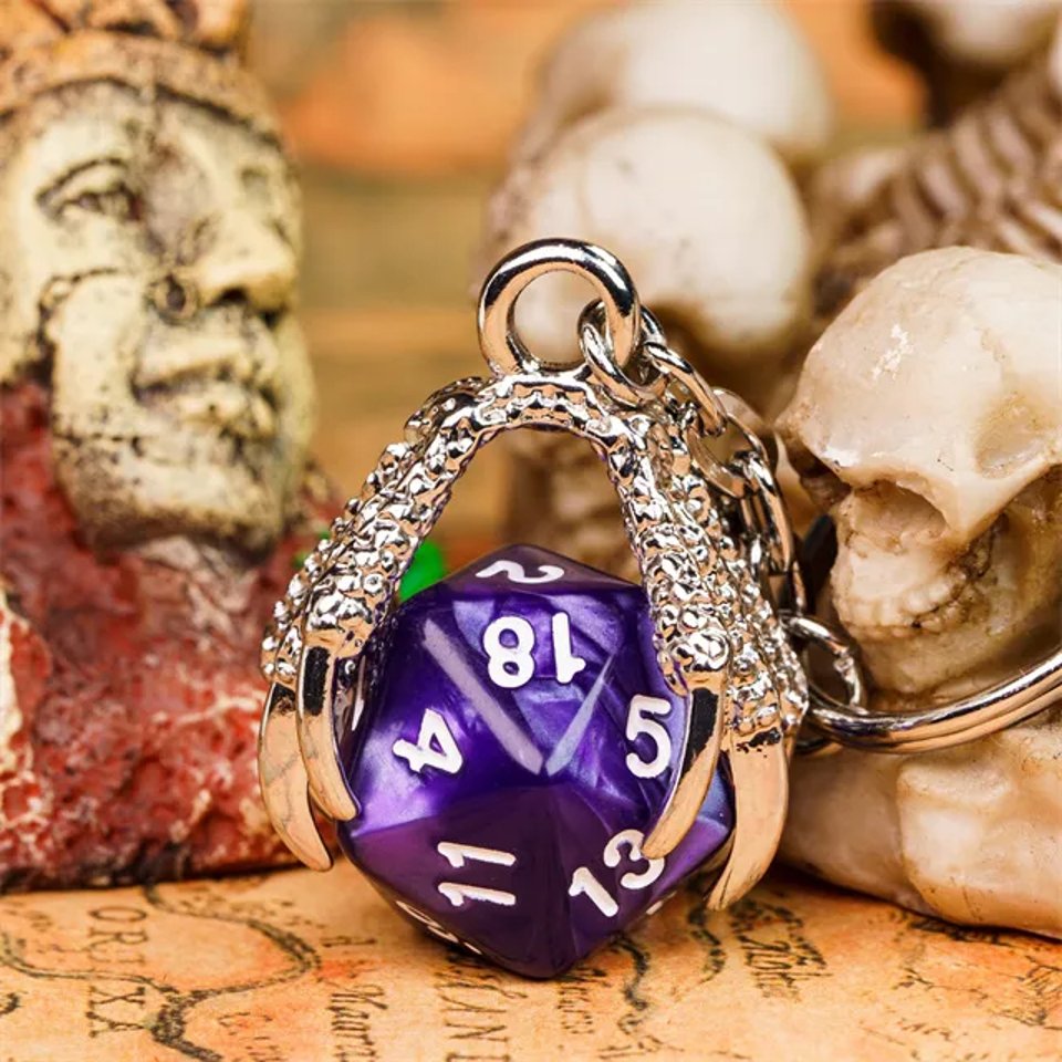 Keyring | Silver Claw | Purple - Tabletop Dominion