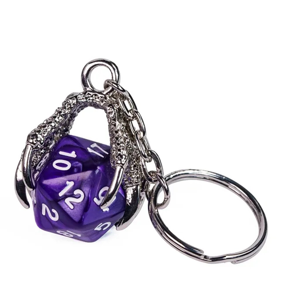 Keyring | Silver Claw | Purple - Tabletop Dominion