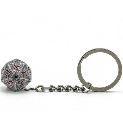 Keyring | Stone Effect | Metal D20 - Tabletop Dominion