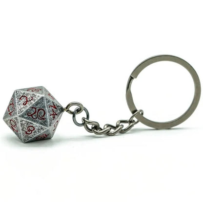 Keyring | Stone Effect | Metal D20 - Tabletop Dominion