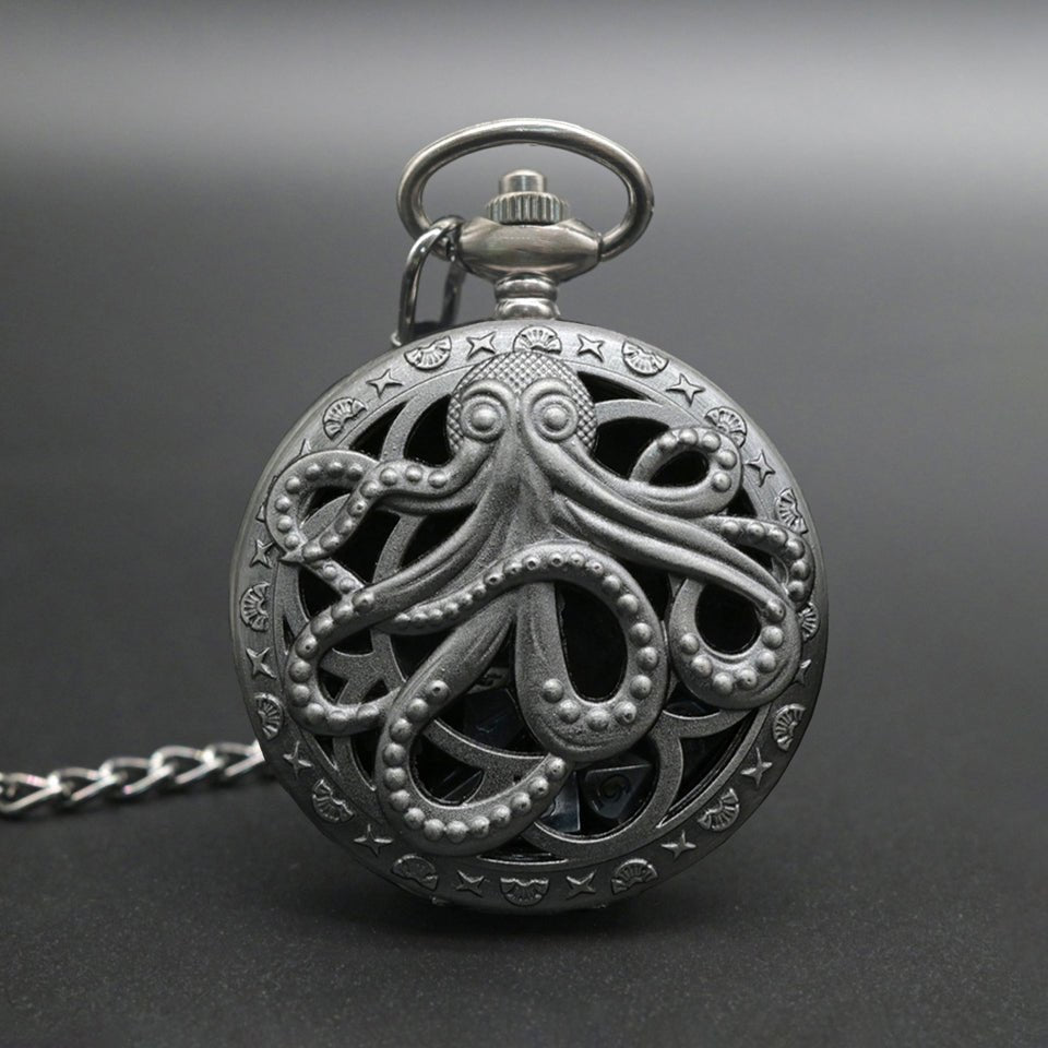 Kraken's Keepsake | Pocket Watch Case | Ancient Silver - Tabletop Dominion