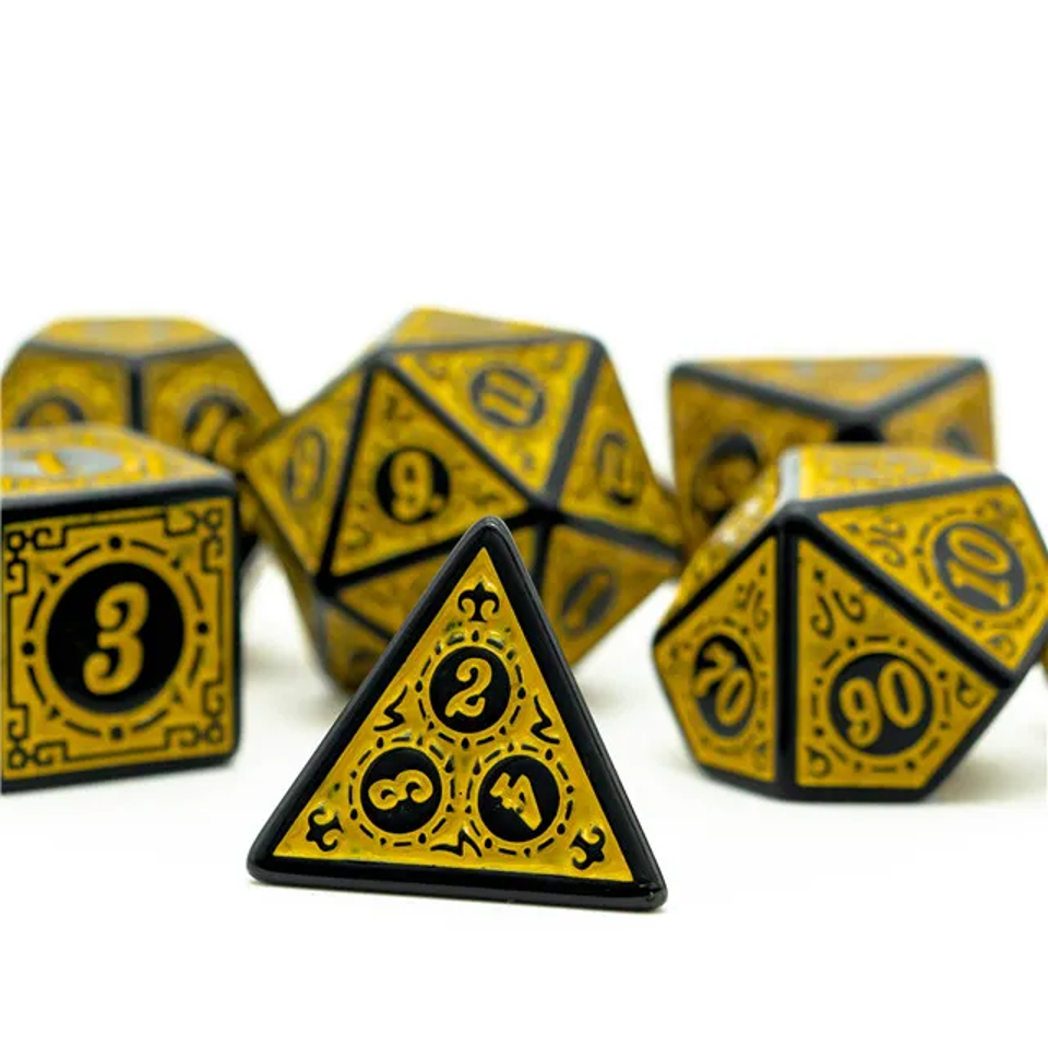 Sunlit Runes | Acrylic Dice | 7 Piece Set