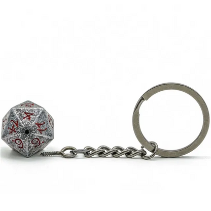 Keyring | Stone Effect | Metal D20