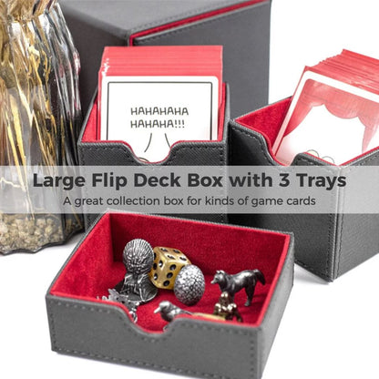 Large Card Deck Holder | Black & Red - Tabletop Dominion